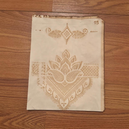 Hand Dyed Stenciled Paper Bundle, Vintage Junk Journal Pages, Celestial & Botanical Paper, Handmade Journal Supplies