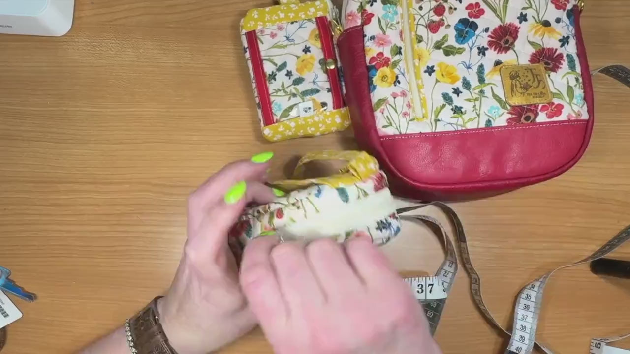 Mini Quilted Backpack – Wildflower Road Floral – Handmade Keychain Bag & Small Travel Pouch – Cute Festival Bag - Money Holder