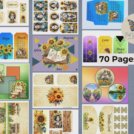 The Beauty of God & Sunflowers Mega Bundle | 70 Printable Junk Journal Pages | Faith-Based Ephemera Kit | Scripture Journal Download